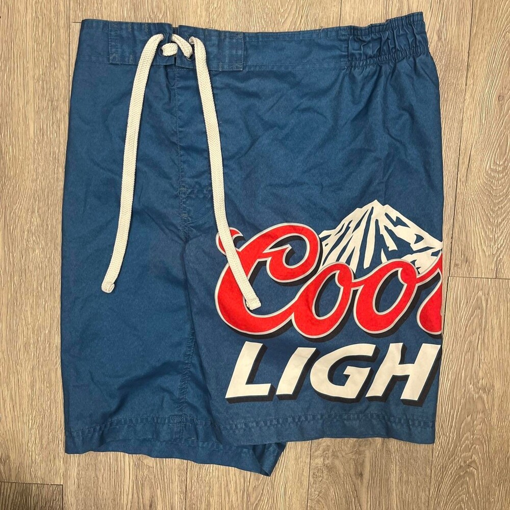 Coors Light blue swim shorts size small good condition